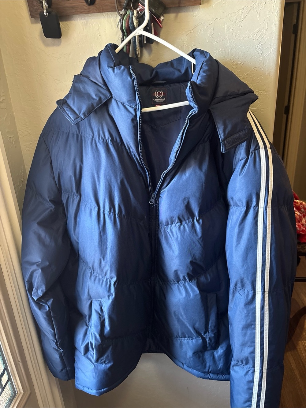 Cambridge Classics Men’s 3XL Heavy Insulated Winter Coat Jacket Blue Full Zip Ex